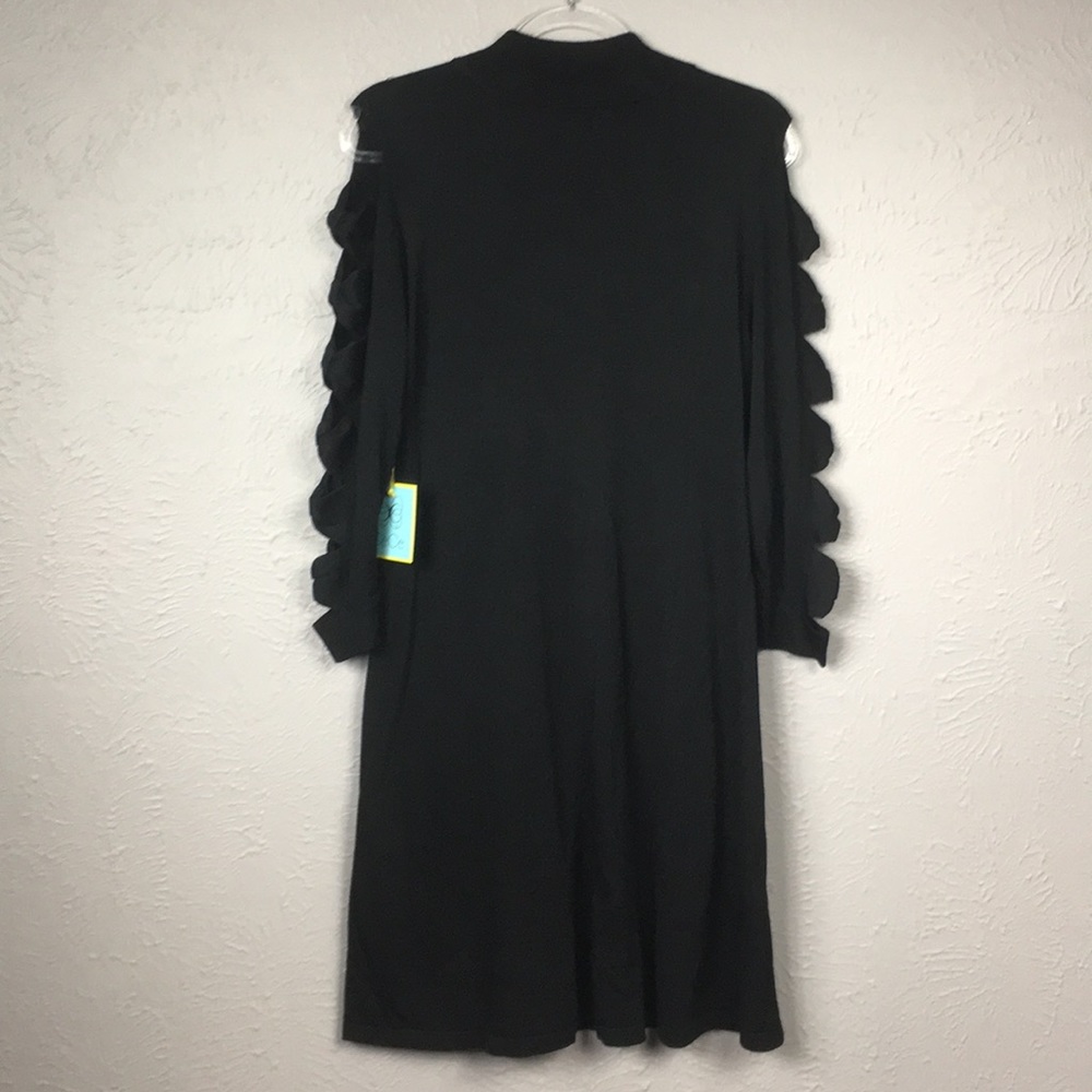 CeCe Black Bow Sleeve Mock Neck Sweater Dress XL - Picture 12 of 12
